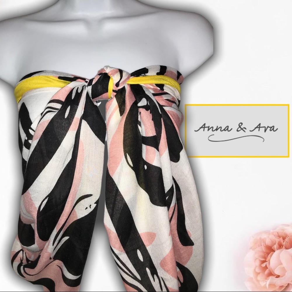 Anna & Ava Floral Print Scarf Wrap Beach Cover Up